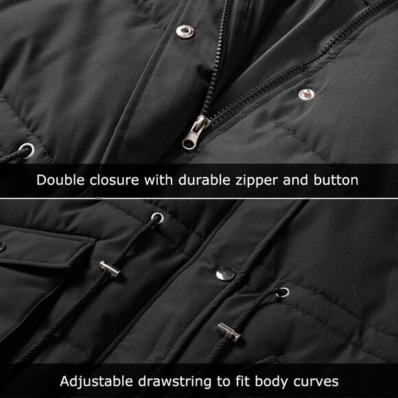 Luxurious Women's Winter Parka - Down Puffer with Adjustable Waist & Pockets - Picture 7 of 7